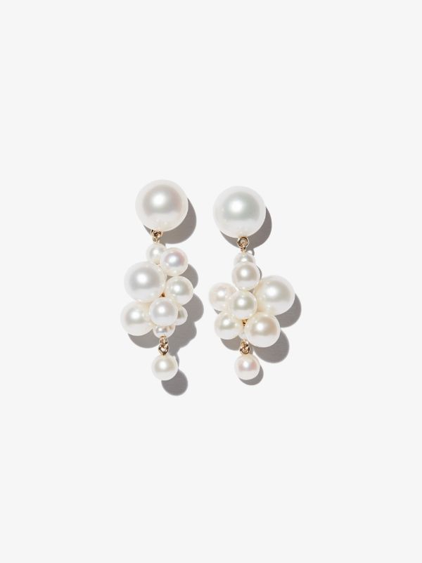 Sophie Bille Brahe 14K yellow gold Botticelli pearl drop earrings | Browns Fine Earrings