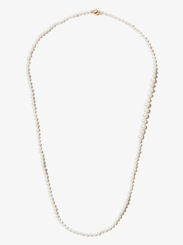 Sophie Bille Brahe 14K yellow gold Mini Peggy pearl necklace | Browns Fine Necklaces