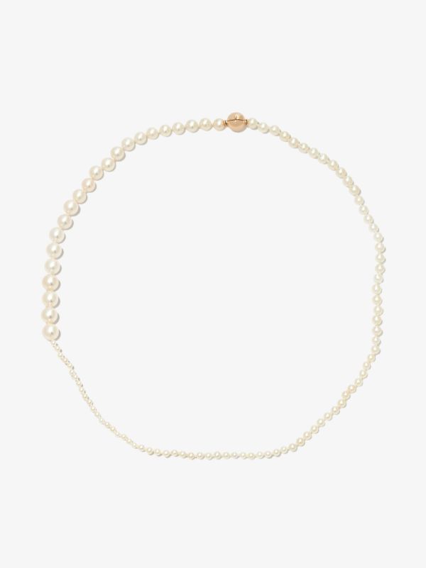 Sophie Bille Brahe 14K yellow gold Petite Peggy pearl necklace | Browns Necklaces