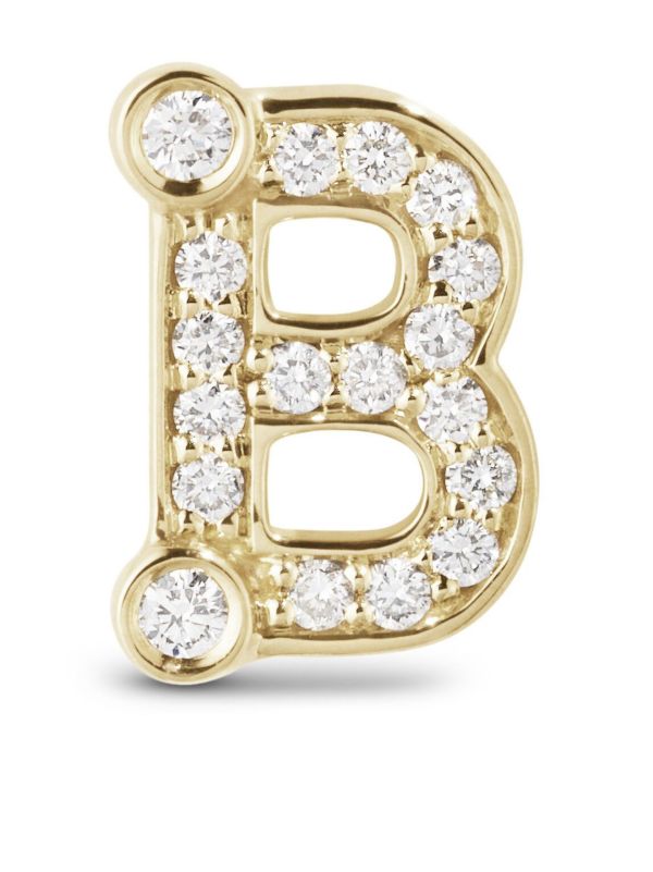 Sophie Bille Brahe 18K yellow gold Petite B diamond single stud earring | Browns Fine Earrings