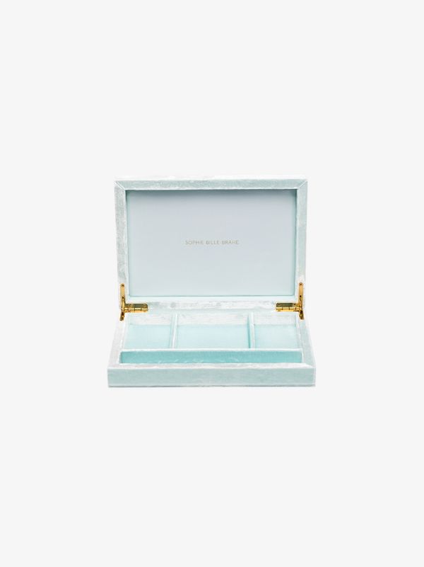 Sophie Bille Brahe Light Blue Velvet Jewellery Box | Browns Travel Accessories
