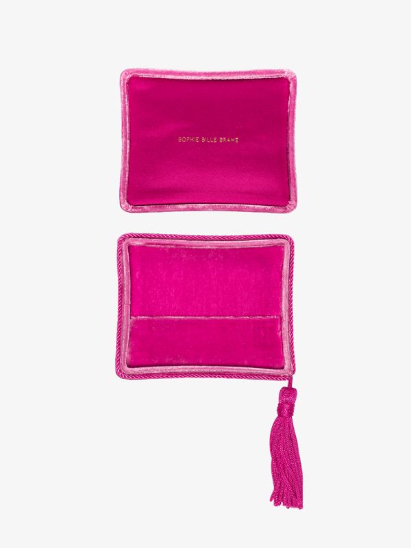 Sophie Bille Brahe Pink Velvet Tassel Jewellery Box | Browns Clutch Bags