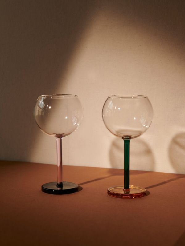 Sophie Lou Jacobsen Green Orange And Pink Two-Piece Glass Set | Browns Glassware