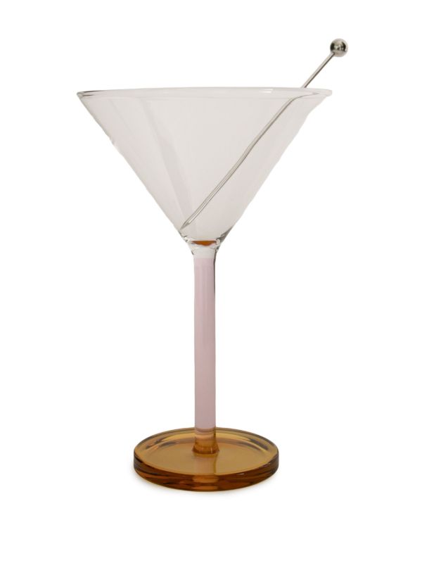 Sophie Lou Jacobsen Multicolour Glass And Stainless Steel Two Martini Glasses | Browns Glassware