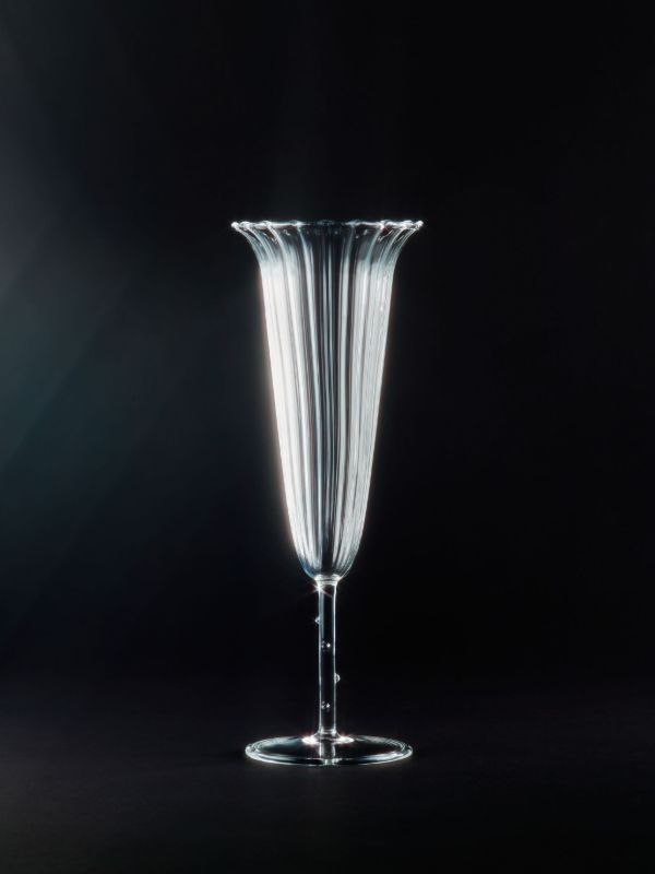 Sophie Lou Jacobsen Ribbed Effect Set Of Four Champagne Glass | Browns Glassware