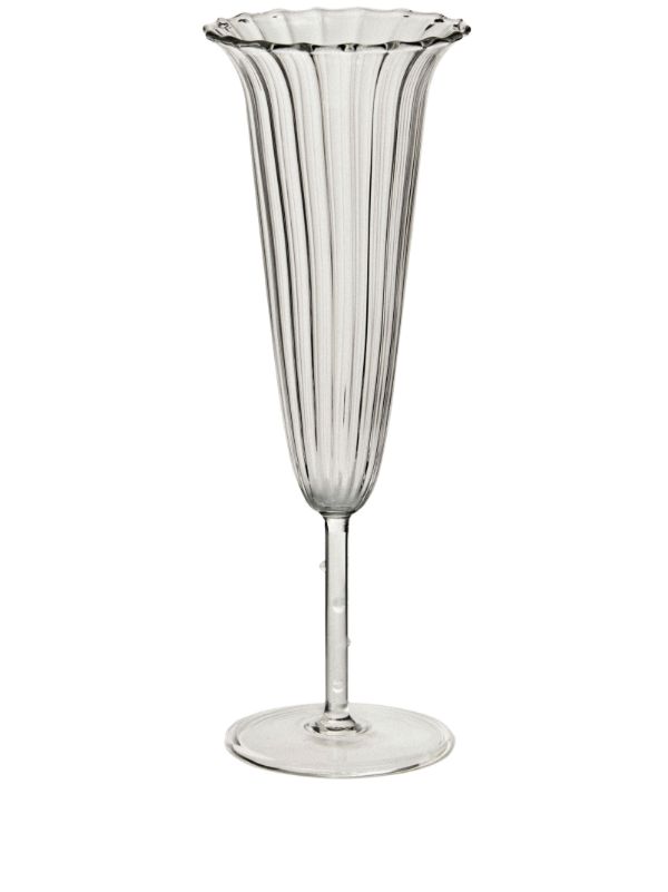 Sophie Lou Jacobsen Ribbed Effect Set Of Four Champagne Glass | Browns Glassware