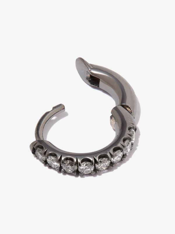 Spinelli Kilcollin 18K White Gold Mini Micro Diamond Single Hoop Earring | Browns Earrings