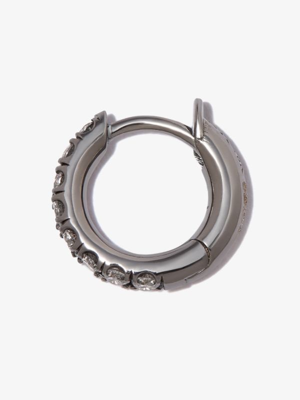 Spinelli Kilcollin 18K White Gold Mini Micro Diamond Single Hoop Earring | Browns Earrings