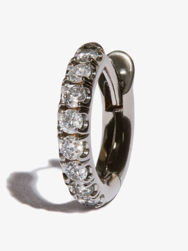 Spinelli Kilcollin 18K white gold Mini Micro diamond single hoop earring | Browns Earrings