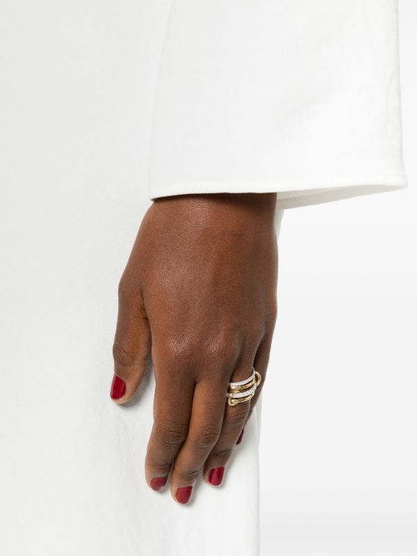 Spinelli Kilcollin 18K Yellow And White Gold Diamond Linked Ring | Browns Fine Rings