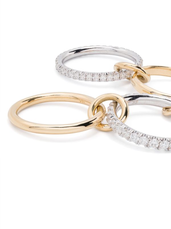 Spinelli Kilcollin 18K Yellow And White Gold Diamond Linked Ring | Browns Fine Rings