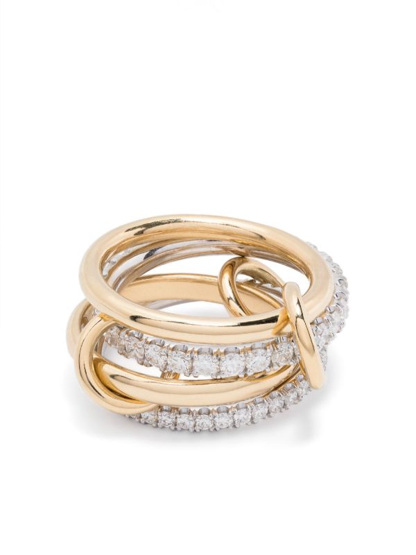 Spinelli Kilcollin 18K yellow and white gold diamond linked ring | Browns Fine Rings