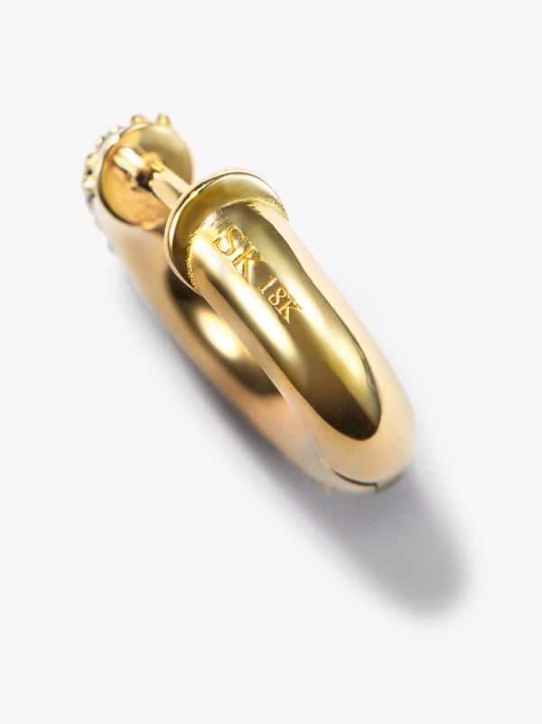 Spinelli Kilcollin 18K Yellow Gold Macro Diamond Single Hoop Earring | Browns Earrings