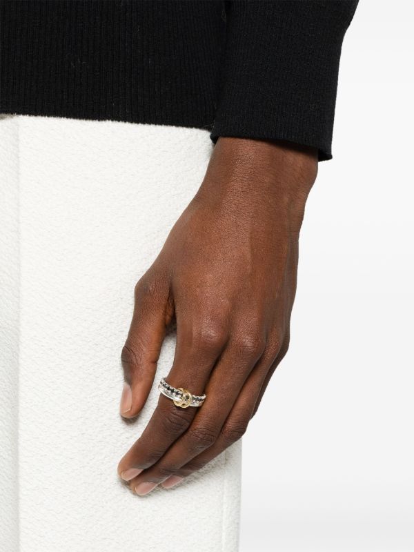 Spinelli Kilcollin 18kt Yellow Gold Enzo SG Noir Diamond Linked Rings | Browns Rings