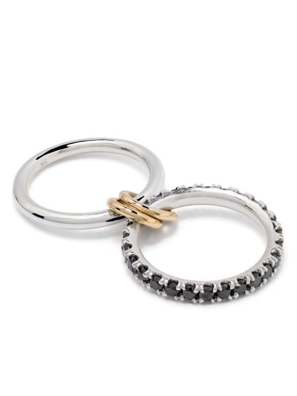 Spinelli Kilcollin 18kt Yellow Gold Enzo SG Noir Diamond Linked Rings | Browns Rings