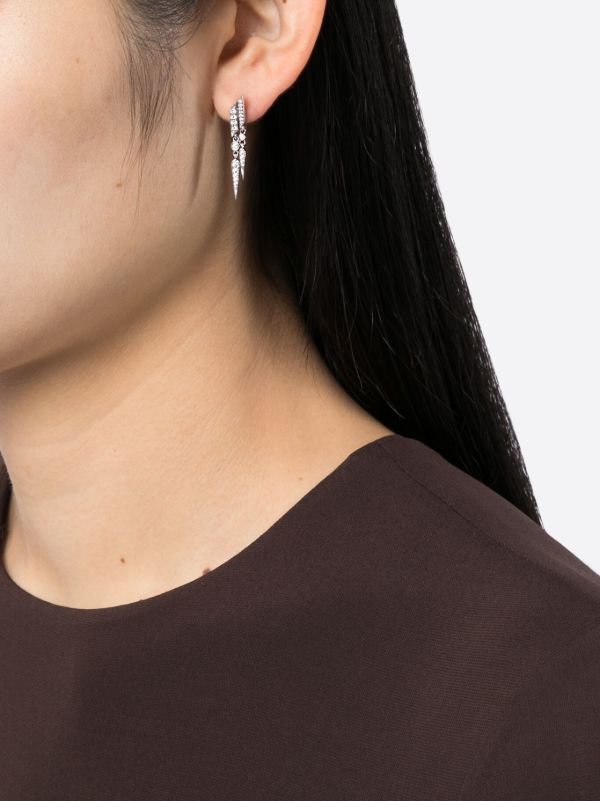STATEMENT PARIS Sterling Silver Anyway Double-Drop Diamond Single Earring | Browns Earrings
