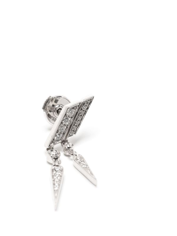 STATEMENT PARIS Sterling Silver Anyway Double-Drop Diamond Single Earring | Browns Earrings