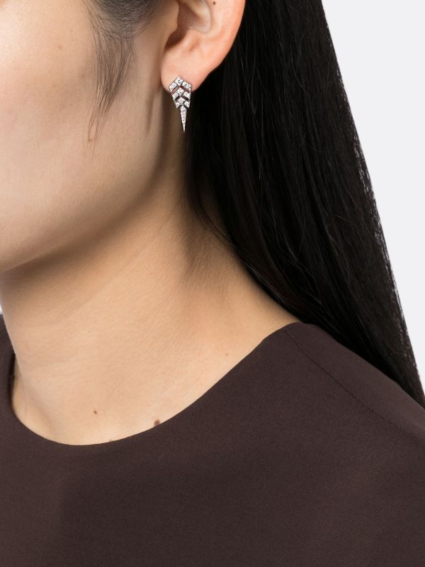 STATEMENT PARIS Sterling Silver Stairway Diamond Single Drop Earring | Browns Earrings