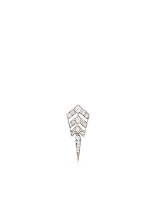 STATEMENT PARIS sterling silver Stairway diamond single drop earring | Browns Earrings