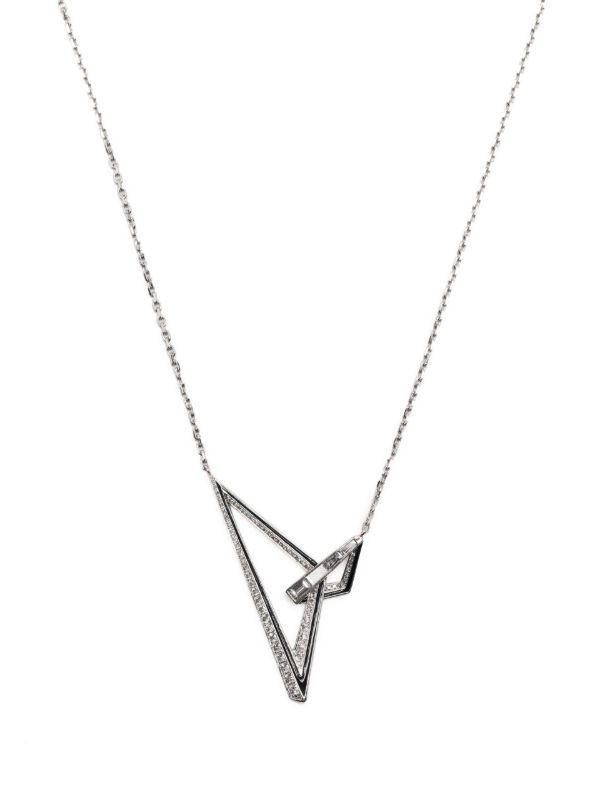Stephen Webster 18K white gold Vertigo Obtuse diamond necklace | Browns Fine Necklaces
