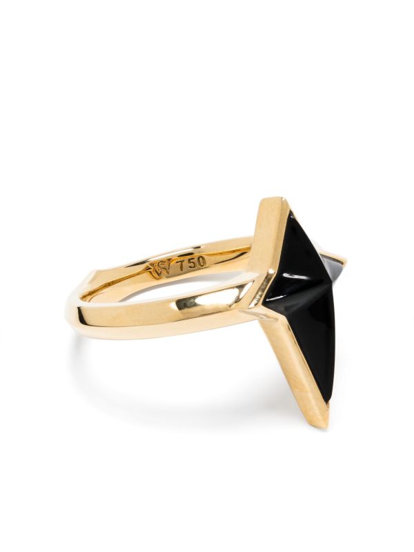 Stephen Webster 18K Yellow Gold New Cross Onyx Ring | Browns Rings