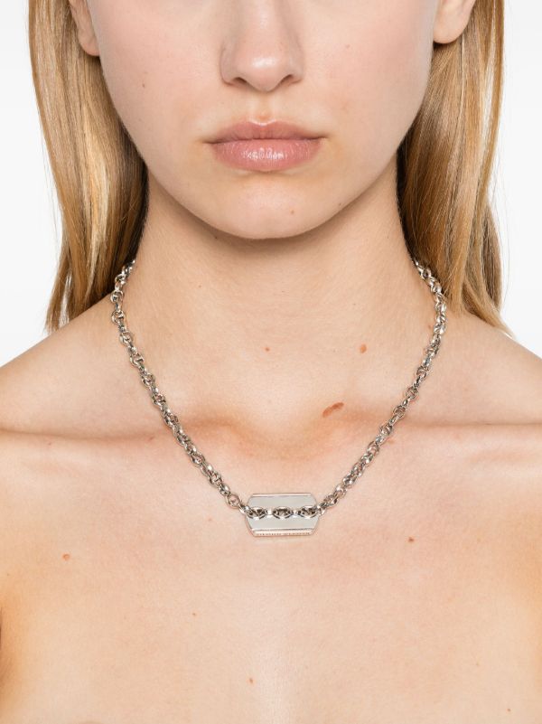 Stephen Webster Sterling Silver Inline Razer Tag Necklace | Browns Necklaces