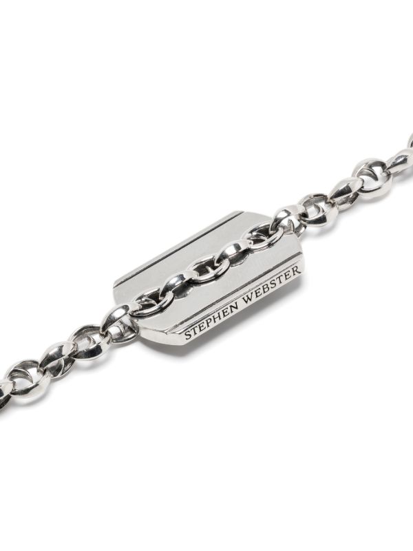 Stephen Webster Sterling Silver Inline Razer Tag Necklace | Browns Necklaces
