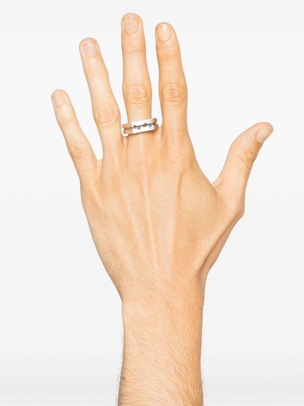 Stephen Webster Sterling Silver Inscription Inlay Malachite Signet Ring | Browns Rings