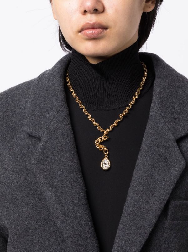 Sterling King Gold-Plated Warp Chain Crystal Necklace | Browns Necklaces