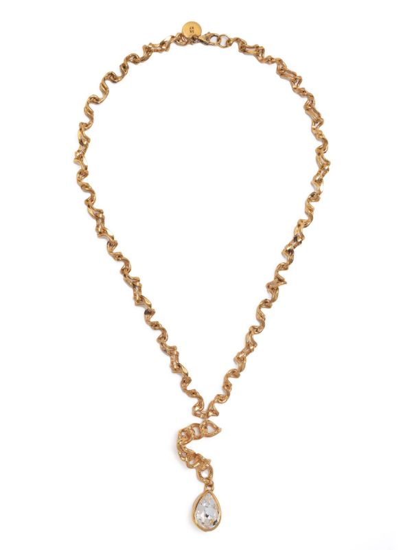 Sterling King Gold-Plated Warp Chain Crystal Necklace | Browns Necklaces