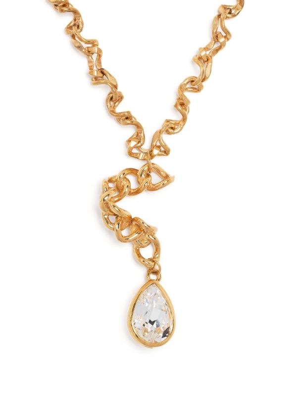 Sterling King Gold-Plated Warp Chain Crystal Necklace | Browns Necklaces