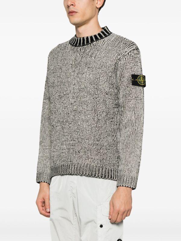 Stone Island Black Compass-Patch Sweater | Browns Knitted Sweaters