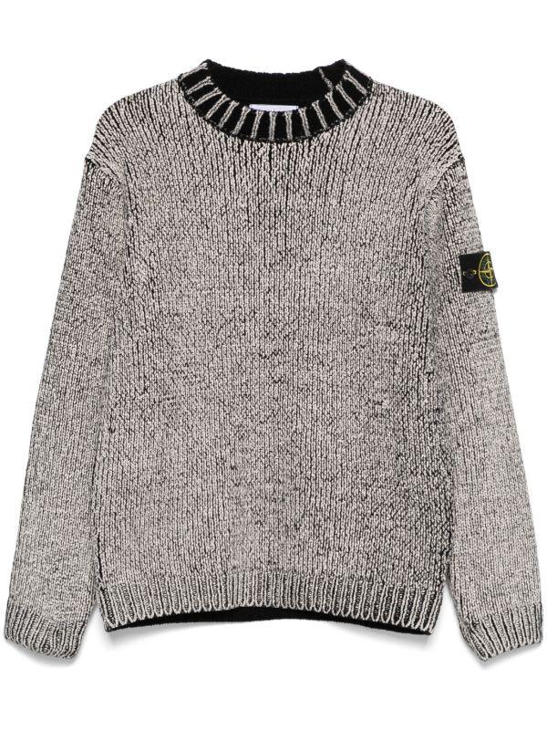 Stone Island Black Compass-Patch Sweater | Browns Knitted Sweaters