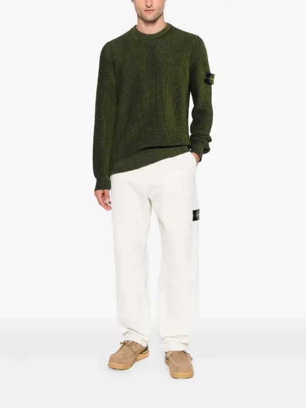 Stone Island Ribbed Crew-neck Sweater | Browns Knitted Sweaters