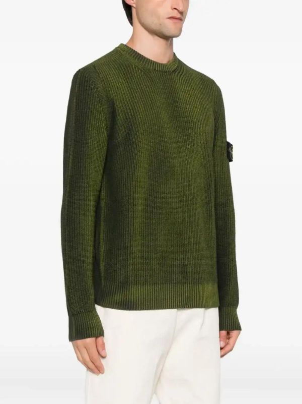 Stone Island Ribbed Crew-neck Sweater | Browns Knitted Sweaters