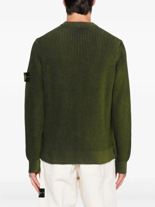 Stone Island Ribbed Crew-neck Sweater | Browns Knitted Sweaters