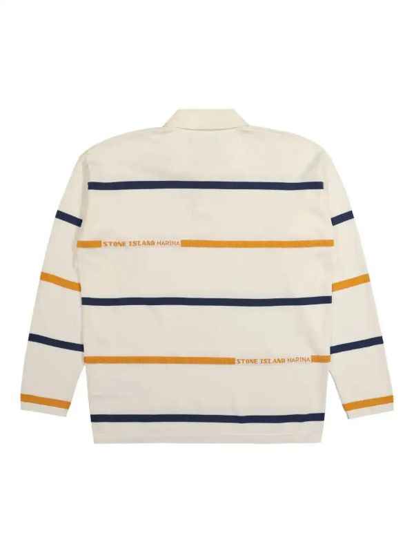 Stone Island Striped Cotton Shirt | Browns Polo Shirts