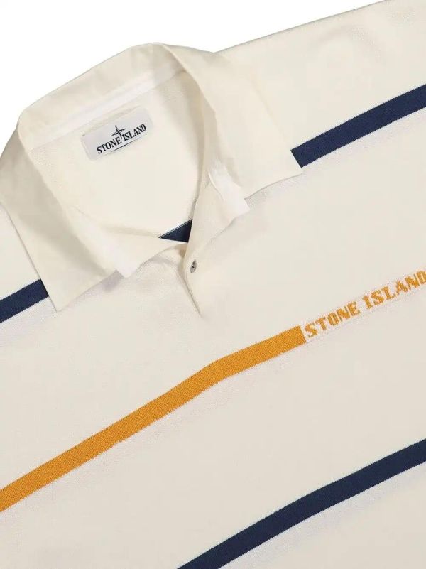 Stone Island Striped Cotton Shirt | Browns Polo Shirts