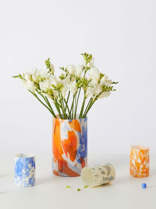 Stories Of Italy Blue And Orange Nougat Murano Glass Tumbler Set | Browns Homeware