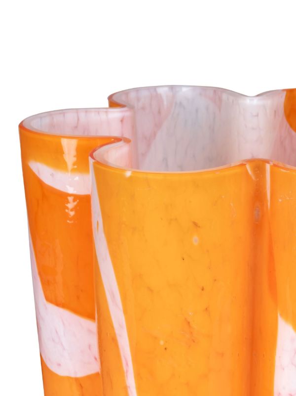 Stories Of Italy Orange Nougat Glass Bucket Vase | Browns Vases