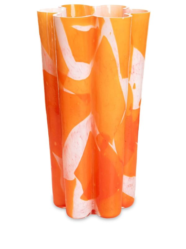 Stories of Italy orange nougat glass bucket vase | Browns Vases