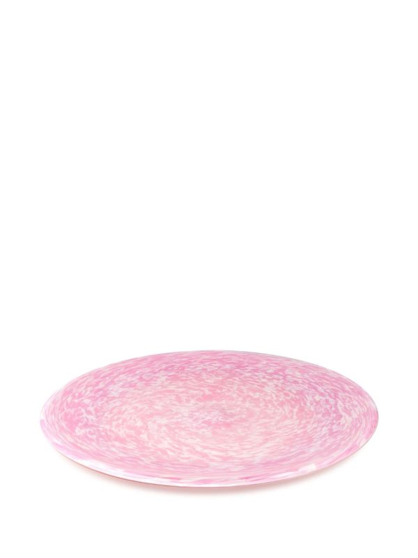 Stories Of Italy Pink Macchia Glass Plate | Browns Decorative Trays & Plates