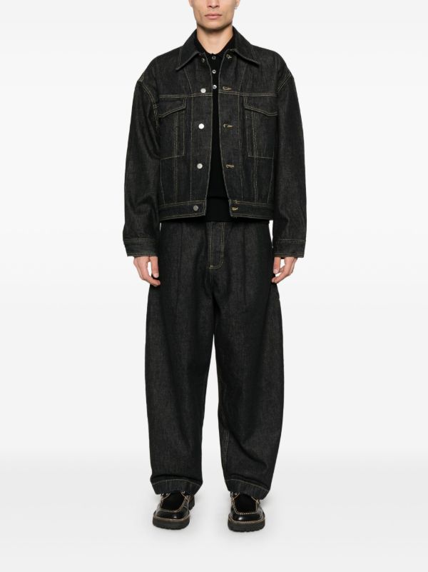 Studio Nicholson Black Denim Jacket | Browns Denim Jackets