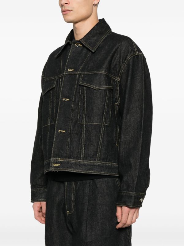 Studio Nicholson Black Denim Jacket | Browns Denim Jackets