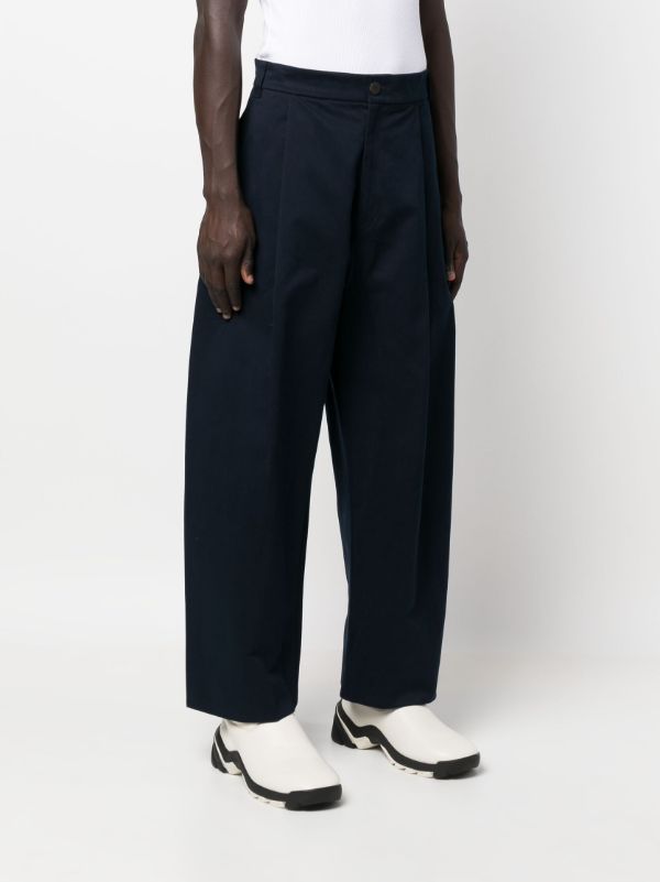 Studio Nicholson Blue Acuna Cotton Wide-leg Trousers | Browns Wide Leg Pants