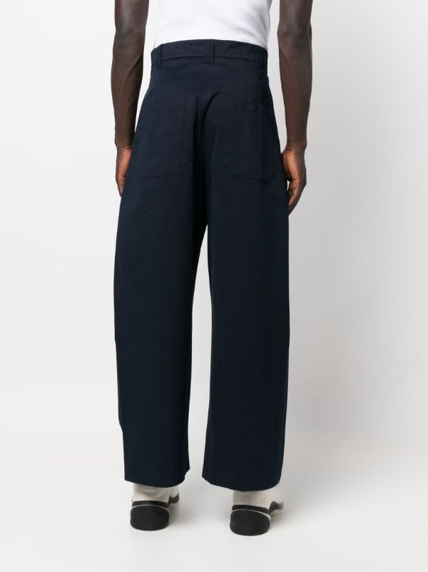 Studio Nicholson Blue Acuna Cotton Wide-leg Trousers | Browns Wide Leg Pants