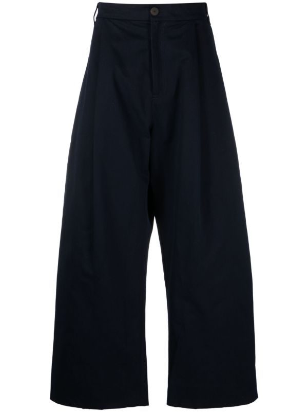 Studio Nicholson Blue Acuna cotton wide-leg trousers | Browns Wide Leg Pants