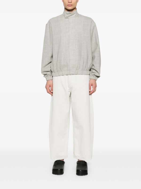 Studio Nicholson Grey Slub-Textured Bomber Jacket