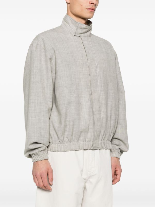 Studio Nicholson Grey Slub-Textured Bomber Jacket