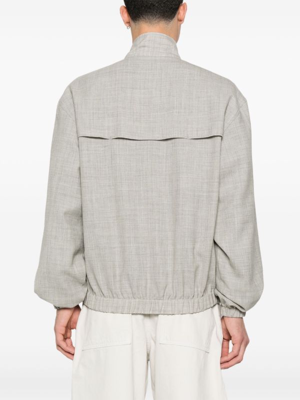 Studio Nicholson Grey Slub-Textured Bomber Jacket